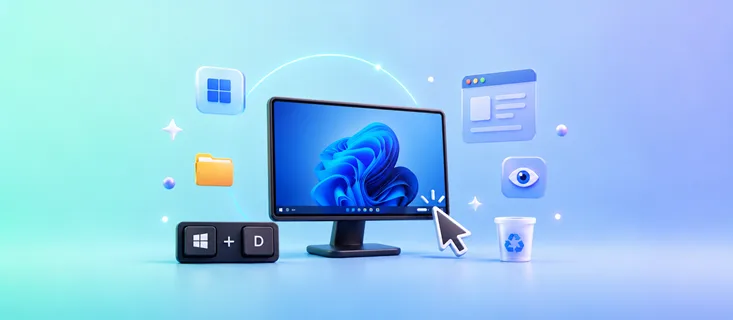 Cara Menampilkan Desktop dengan Cepat Menggunakan Tombol Show Desktop