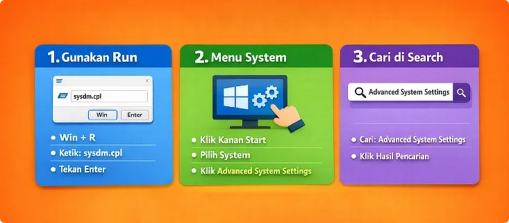 Cara Mengakses Advanced System Settings di Windows