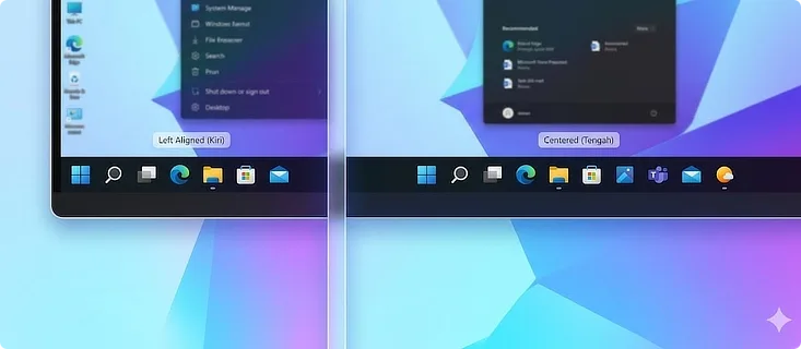 Cara Mengatur Taskbar Alignment (Tengah/Kiri) di Windows 11