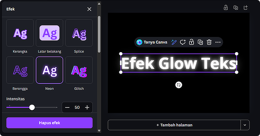 Aplikita Enterprise - Cara Membuat Efek Glow pada Teks di Canva 2