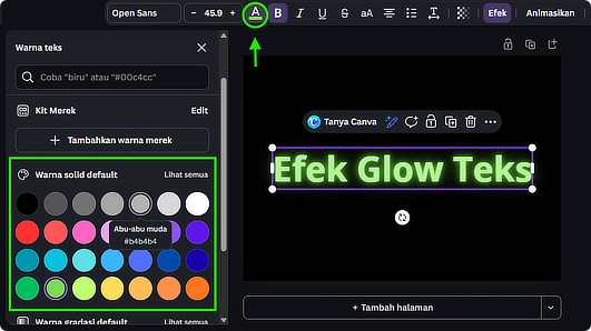 Aplikita Enterprise - Cara Membuat Efek Glow pada Teks di Canva 3