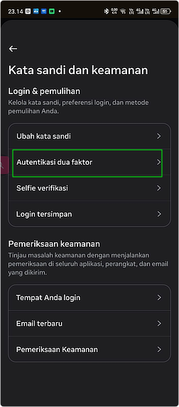 Aplikita Enterprise - Cara Mengaktifkan Verifikasi 2 Langkah di Instagram4