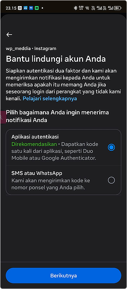 Aplikita Enterprise - Cara Mengaktifkan Verifikasi 2 Langkah di Instagram6