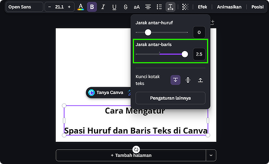 Aplikita Enterprise - Cara Mengatur Spasi Huruf dan Baris Teks di Canva 3