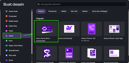 Aplikita Enterprise - Tutorial Membuat Kartu Nama Menggunakan Template Gratis Canva 2