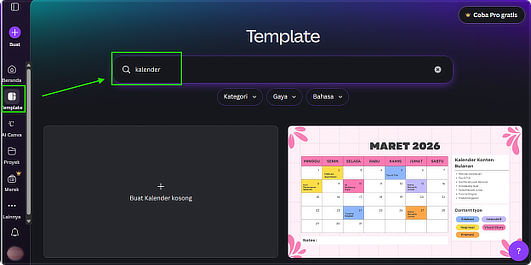 Aplikita Enterprise - Cara Membuat Kalender Bulanan Menggunakan Template Canva 1