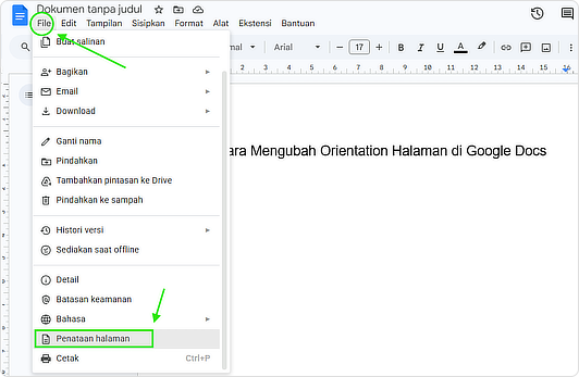 Aplikita Enterprise - Cara Mengubah Orientation Halaman di Google Docs 3
