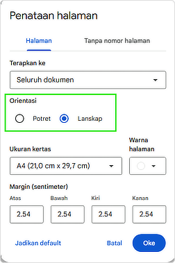 Aplikita Enterprise - Cara Mengubah Orientation Halaman di Google Docs 4